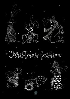 Plakat - Christmas fashion B&W