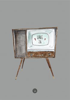 Kartka - retro tv