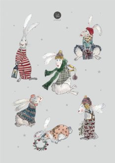 Naklejki - Christmas rabbits stickers