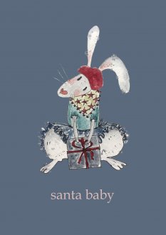 Kartka Rabbit - Santa baby